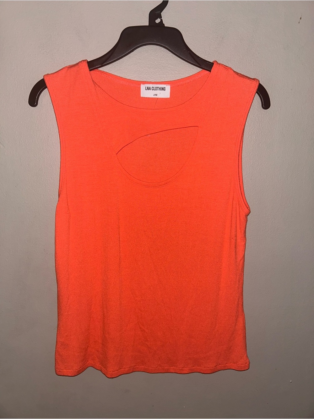 LNA Clothing Shirt - Orange ribbed tank w/cut out - Picture 2 of 8
